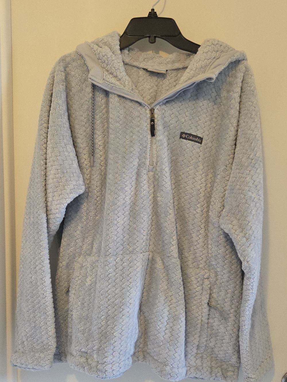 Columbia Unisex Light Blue Plush Hooded Fleece Jacket